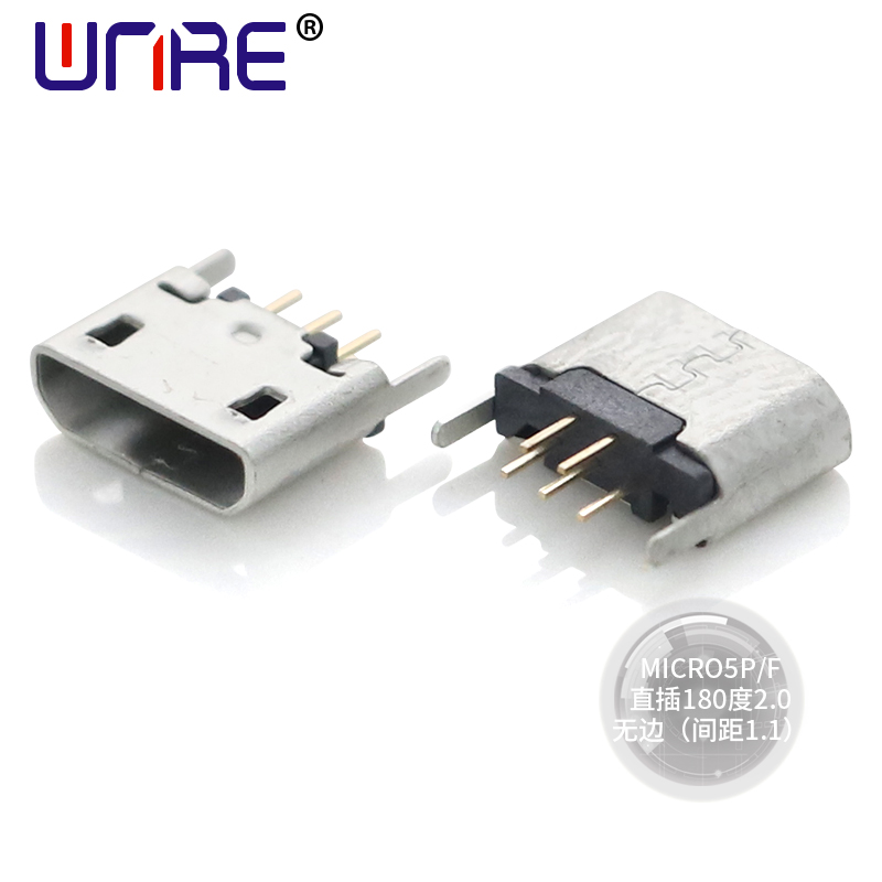 MICRO5P-F straight plug 180 degrees 2.0 borderless (spacing 1.1)